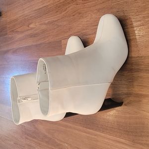 White leather boots